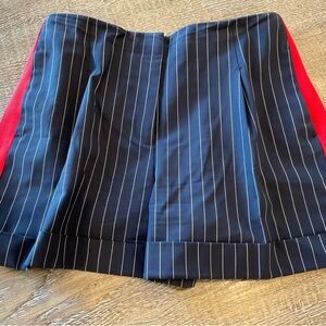 Rag & Bone Navy Pinstripe Women's Shorts with Red Accent